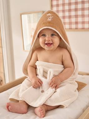 Baby-Bathrobes & bath capes-Customisable bath cape and mitt in cotton 
