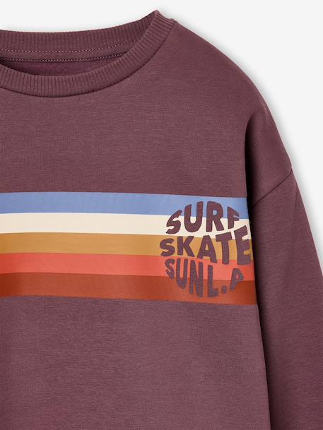 Crew neck sweatshirt for boys marl white+mauve - vertbaudet enfant 