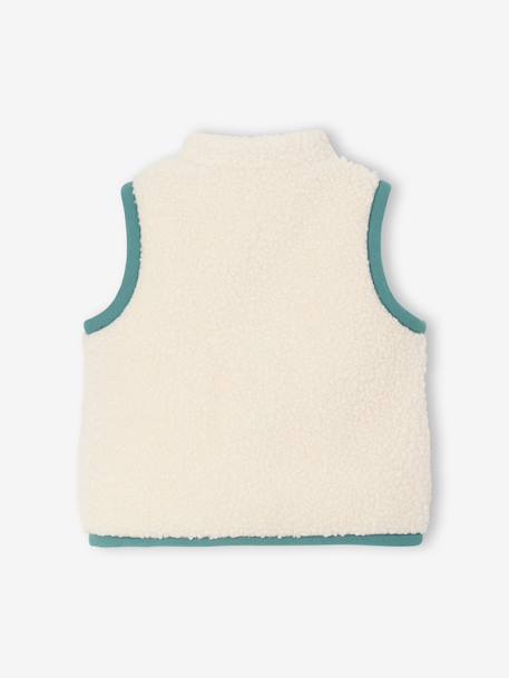 Sherpa sleeveless cardigan for babies ecru+taupe - vertbaudet enfant 