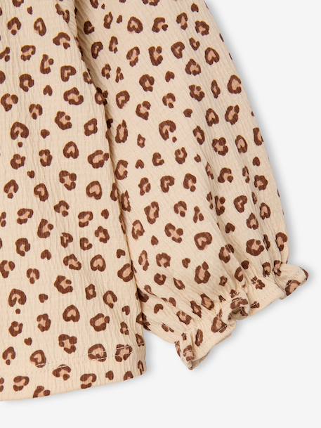 Long-sleeved T-shirt for baby girls sage green+vanilla - vertbaudet enfant 