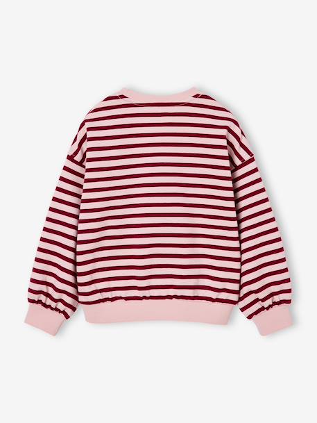 Long-sleeved sweatshirt for girls ecru+red - vertbaudet enfant 