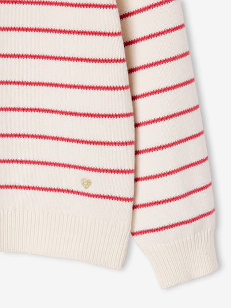 Long-sleeved jumper for girls navy blue+raspberry pink+rose - vertbaudet enfant 