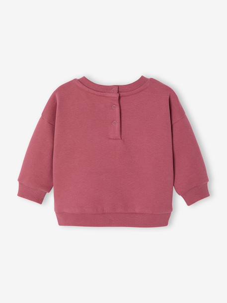 Baby sweatshirt with printed message raspberry pink+rosy+vanilla - vertbaudet enfant 