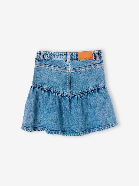 Jupe denim fille volantée bleu jean - vertbaudet enfant 