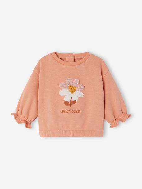 Long-sleeved sweatshirt for baby girls apricot - vertbaudet enfant 