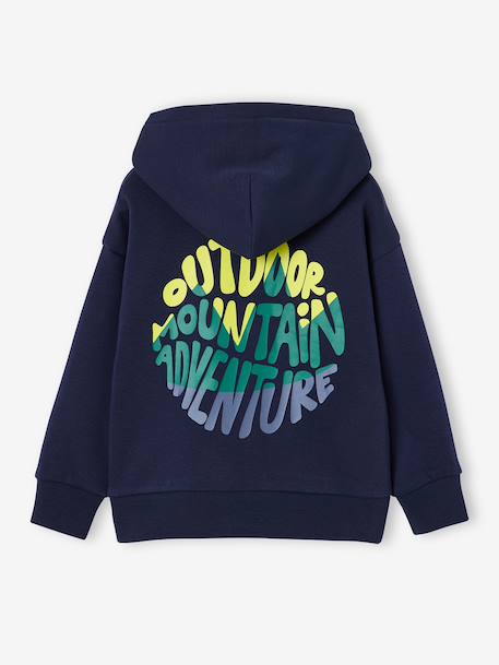 Sweat à capuche garçon marine+rouge chiné - vertbaudet enfant 