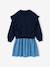 Long-sleeved dress for girls ecru+navy blue - vertbaudet enfant 