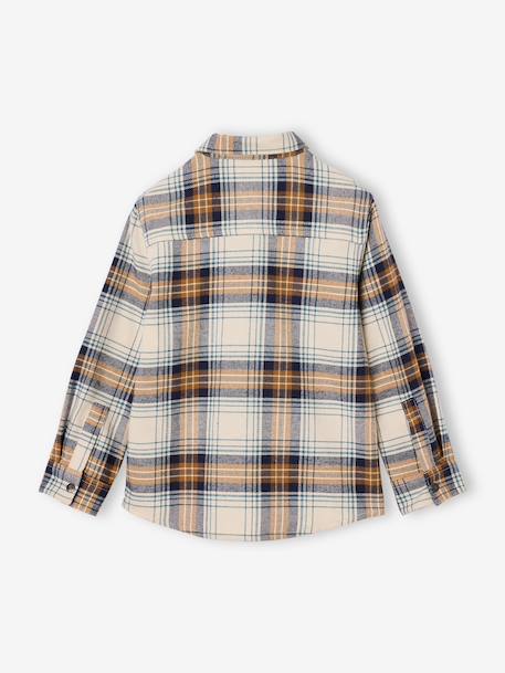 Chequered Flannel Shirt for Boys camel+chequered green+chequered navy blue+English green+night blue+slate blue - vertbaudet enfant 