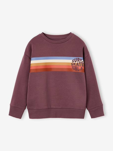 Crew neck sweatshirt for boys marl white+mauve - vertbaudet enfant 