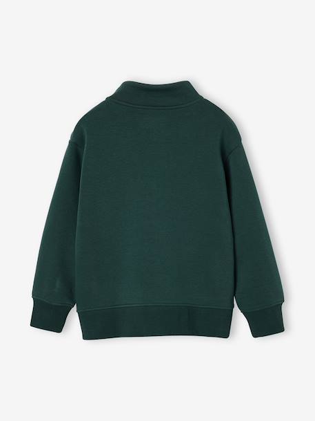 Sweat zippé garçon col camionneur marine+rouge+vert sapin - vertbaudet enfant 