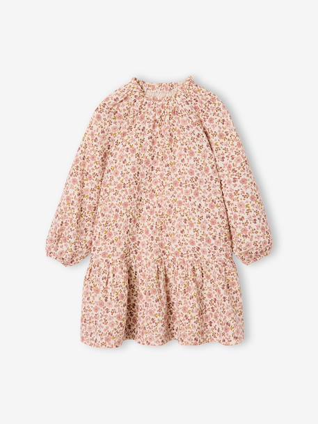 Short dress for girls ecru+khaki - vertbaudet enfant 