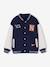 Teddy sweatshirt for boys fir green+navy blue - vertbaudet enfant 