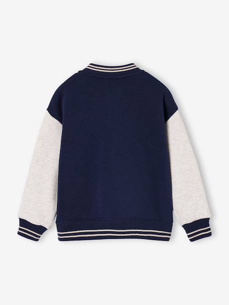 Teddy sweatshirt for boys fir green+navy blue - vertbaudet enfant 
