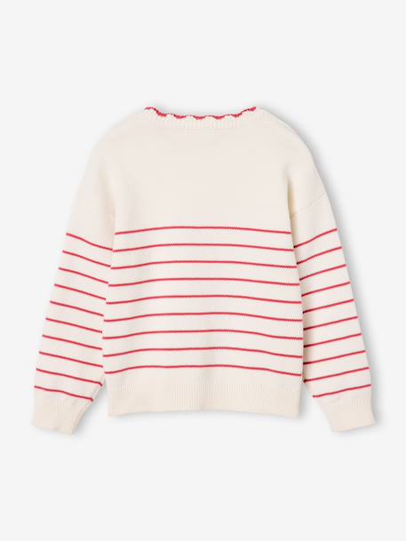 Long-sleeved jumper for girls navy blue+raspberry pink+rose - vertbaudet enfant 