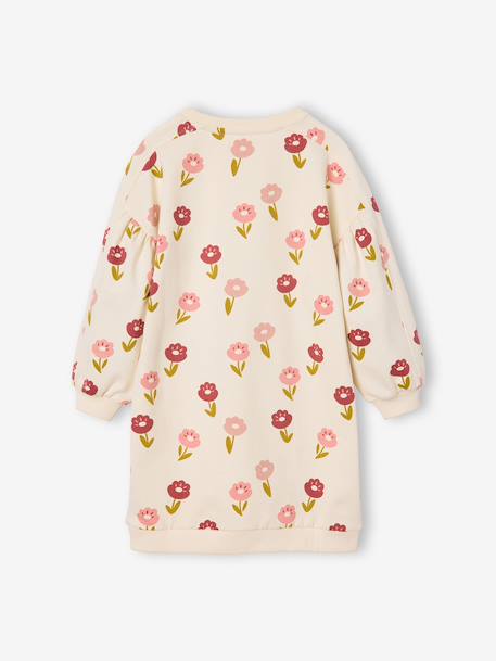 Short sweatshirt dress for girls ecru+olive - vertbaudet enfant 