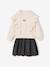 Long-sleeved dress for girls ecru+navy blue - vertbaudet enfant 