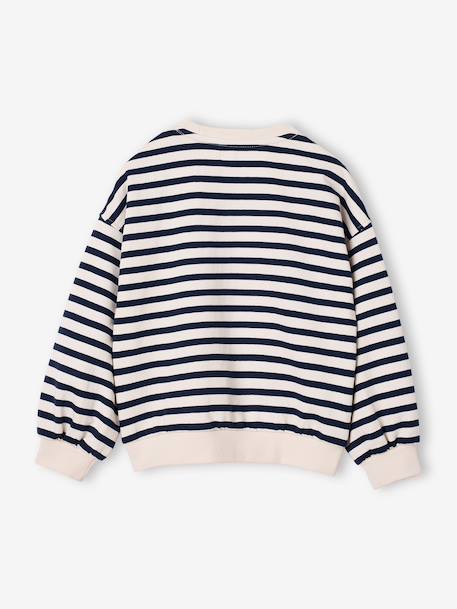 Long-sleeved sweatshirt for girls ecru+red - vertbaudet enfant 