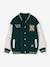 Teddy sweatshirt for boys fir green+navy blue - vertbaudet enfant 