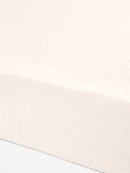 Cotton gauze fitted sheet for kids ecru - vertbaudet enfant 
