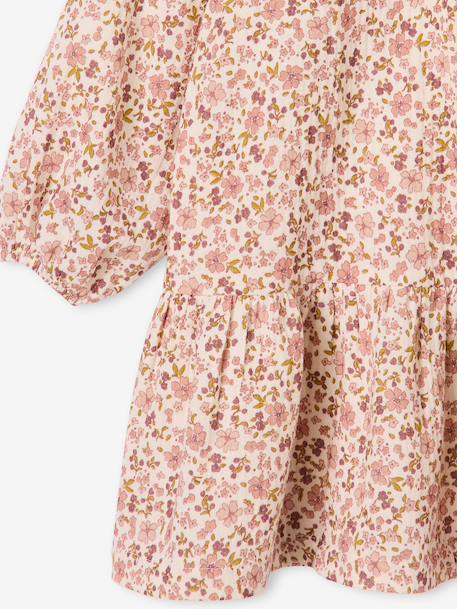 Short dress for girls ecru+khaki - vertbaudet enfant 