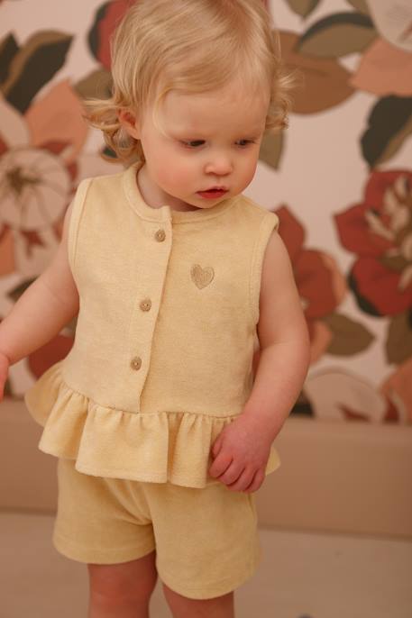 Set of top and short pale yellow - vertbaudet enfant 