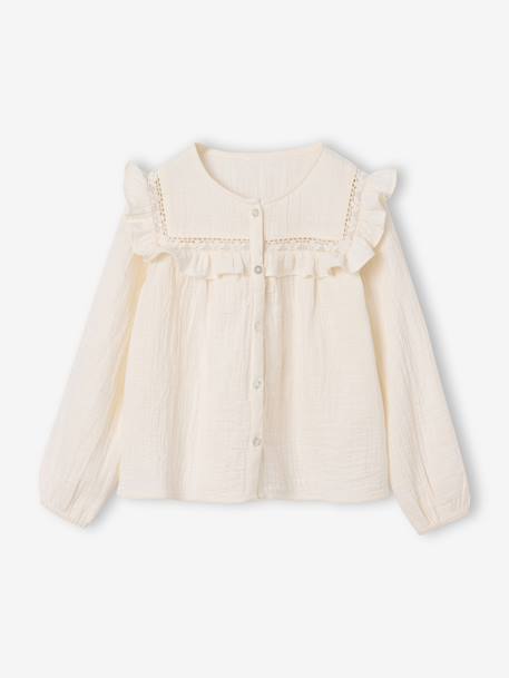 Chemise manches longues fille vanille - vertbaudet enfant 