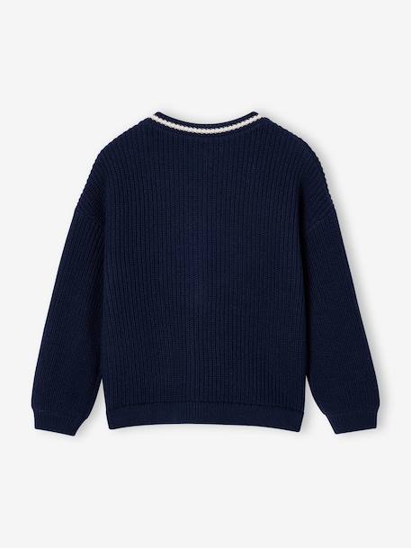 Knit cardigan for girls navy blue - vertbaudet enfant 