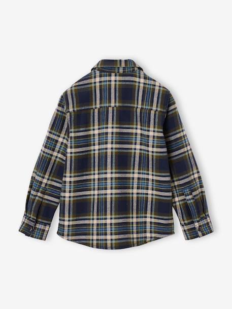 Chequered Flannel Shirt for Boys camel+chequered green+chequered navy blue+English green+night blue+slate blue - vertbaudet enfant 