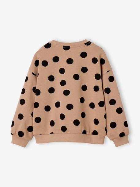Round-neck sweatshirt for girls ecru+ivory+pale pink+taupe - vertbaudet enfant 