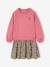 Robe bi-matière fille anthracite+écru+mauve+vert sauge - vertbaudet enfant 