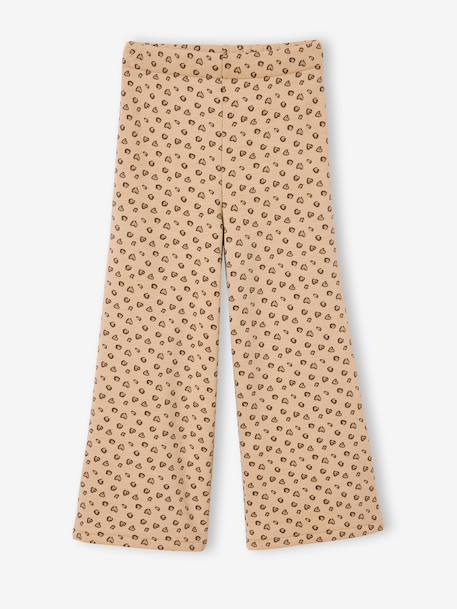 Legging fille large polaire marine+marron imprimé+vanille - vertbaudet enfant 