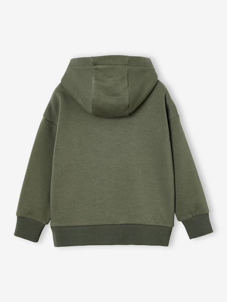 Hoodie with Motif on Chest for Boys, Basics orange+sage green - vertbaudet enfant 