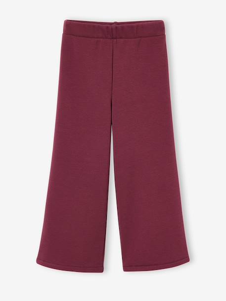 Girls' wide leggings lined with fleece knit emerald green+navy blue+plum - vertbaudet enfant 