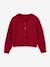 Button-through cardigan with long sleeves for girls blue+bordeaux red+rose - vertbaudet enfant 