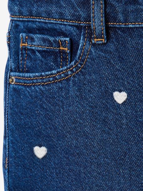 Embroidered Susan wide-leg jeans for girls bleached denim+deep blue+denim blue+medium blue - vertbaudet enfant 