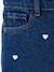 Jean large fille brodé bleu foncé+bleu jean+bleu moyen+denim bleached - vertbaudet enfant 