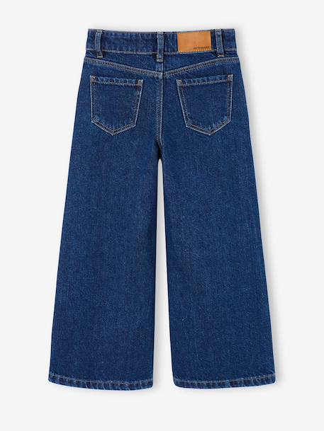 Embroidered Susan wide-leg jeans for girls bleached denim+deep blue+denim blue+medium blue - vertbaudet enfant 