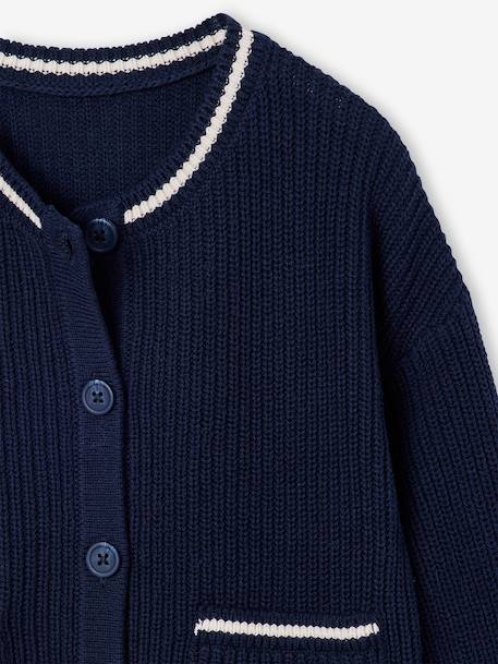 Knit cardigan for girls navy blue - vertbaudet enfant 