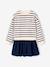 Robe fille 2 en 1 molleton et gaze de coton anthracite+marine - vertbaudet enfant 