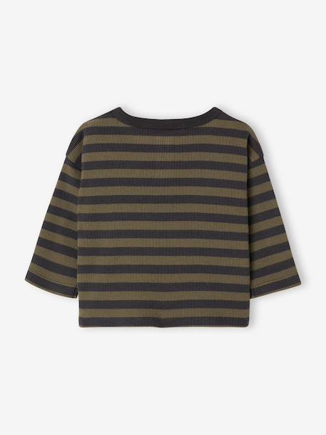 T-shirt manches longues bébé garçon kaki - vertbaudet enfant 