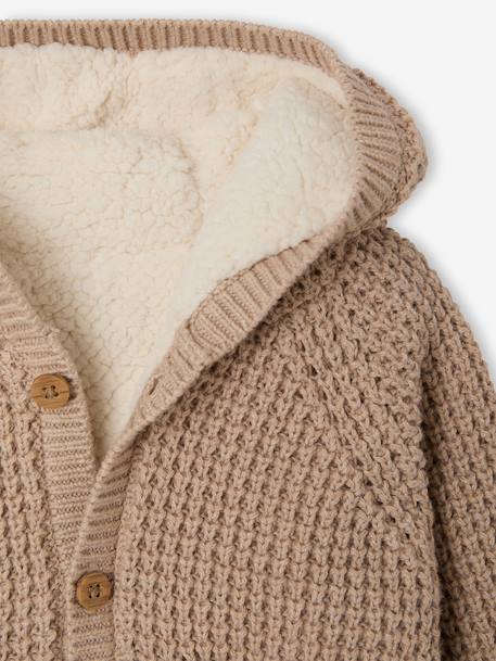 Gilet à capuche bébé en tricot beige chiné - vertbaudet enfant 