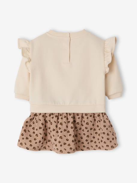 Long-sleeved dress for baby girls vanilla - vertbaudet enfant 