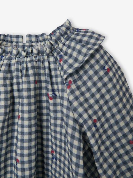 Long-sleeved blouse for baby girls grey blue - vertbaudet enfant 
