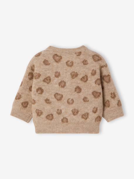 Buttoned cardigan for baby girls marl beige - vertbaudet enfant 