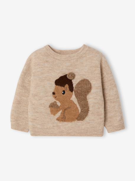 Pull bébé garçon manches longues beige chiné - vertbaudet enfant 