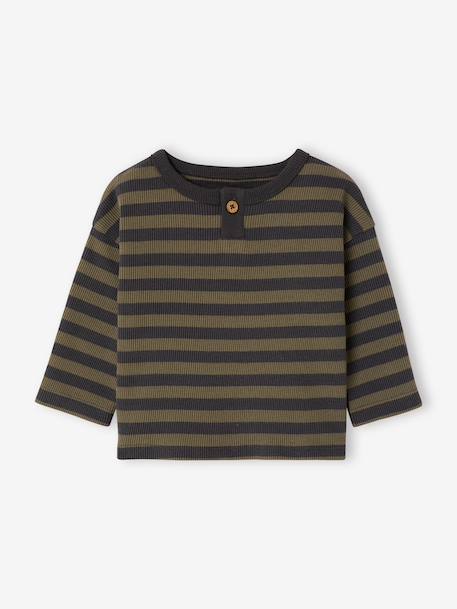 T-shirt manches longues bébé garçon kaki - vertbaudet enfant 