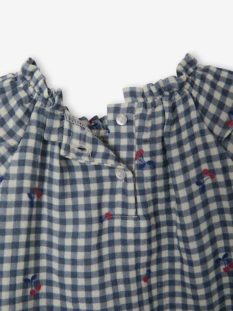 Blouse bébé fille vichy bleu grisé - vertbaudet enfant 