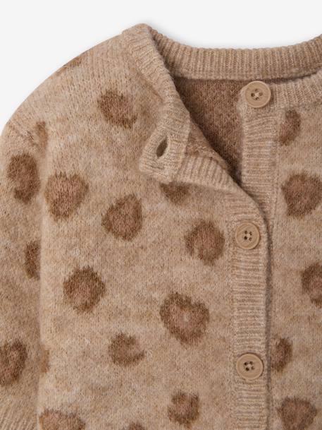 Buttoned cardigan for baby girls marl beige - vertbaudet enfant 