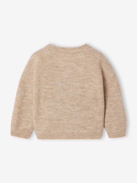 Long-sleeved jumper for baby marl beige - vertbaudet enfant 