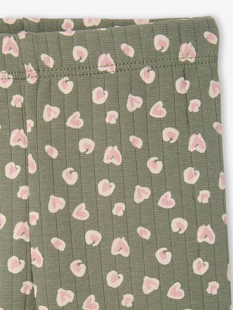 Printed Ribbed Knit Leggings for Babies anthracite+sage green+taupe - vertbaudet enfant 